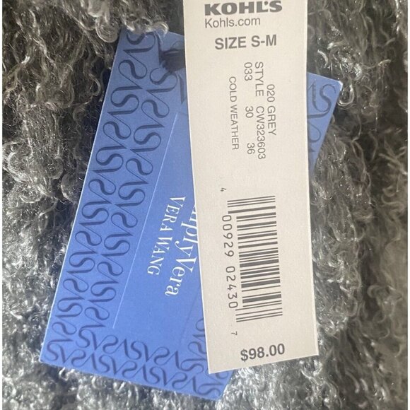 NWT $98 Simply Vera by Vera Wang Vest Womens S-M Gray Faux Fur Open Front - Picture 4 of 8